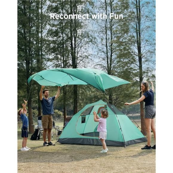 Camping Tent, Waterproof Family Tent Lightweight for Camping Outdoors 6 Person - Picture 2 of 6